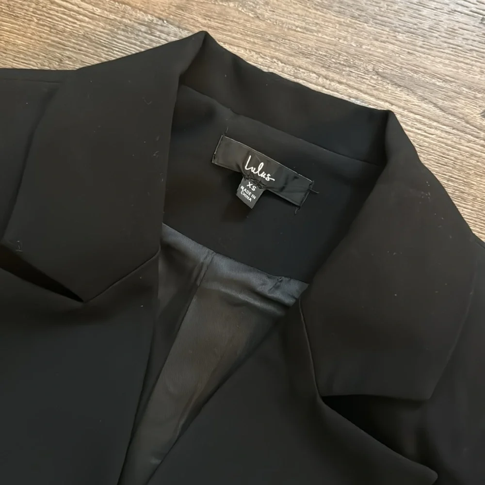 NWOT Lulus XS Captain Blog Black Double Breasted Coat - Picture 5 of 5